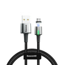 Baseus Zinc Alloy Braided Magnetic Micro Type-C USB 3A 2.4A Fast Charging Data Cable for Samsung Xiaomi Huawei