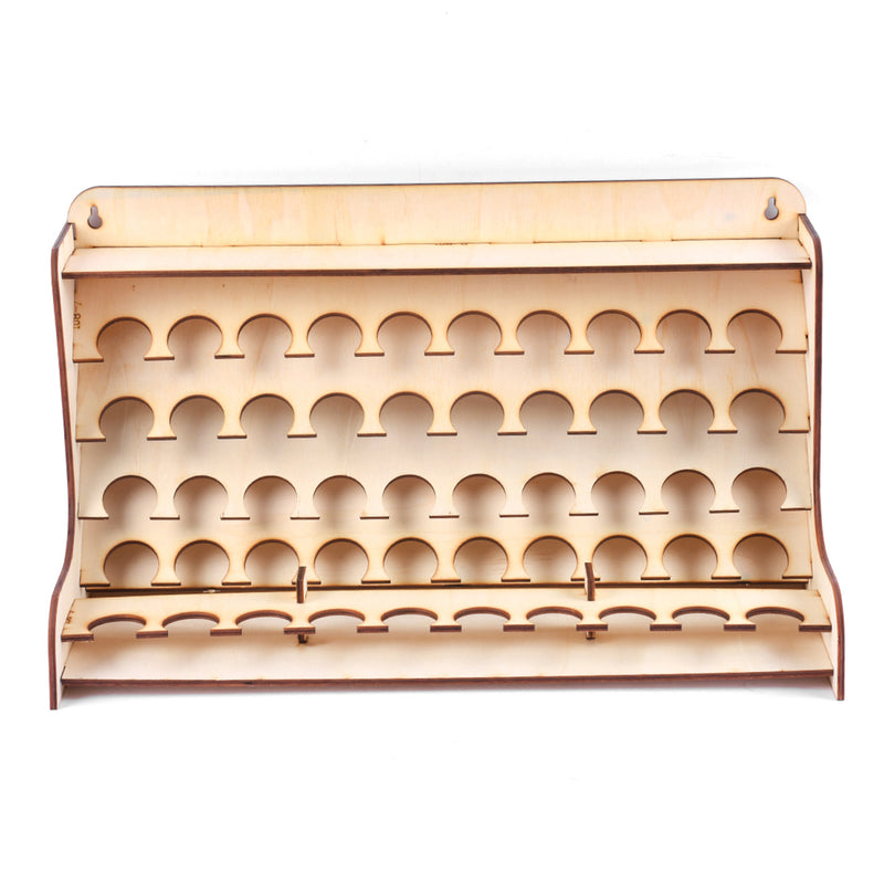 50 Pots Wooden Paint Rack Laser Cutting Modular Painting Holder Pigment Bottle Brush Tool Storage Holes DIY Decor