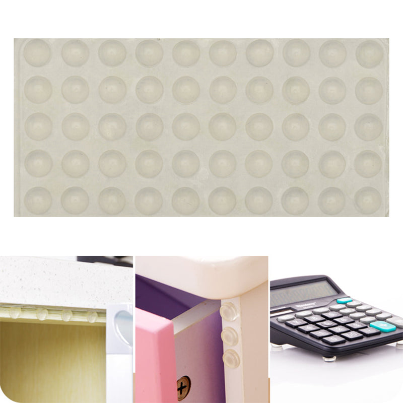 Suleve SFB01 50Pcs Self Adhesive Silicone Feet Bumper Dots Cabinet Buffer Stop Pads Protector
