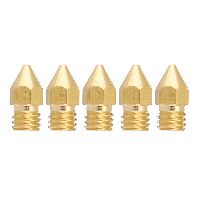 5PCS 1.75mm/1.0mm Copper MK8 Thread Extruder Nozzle For 3D Printer