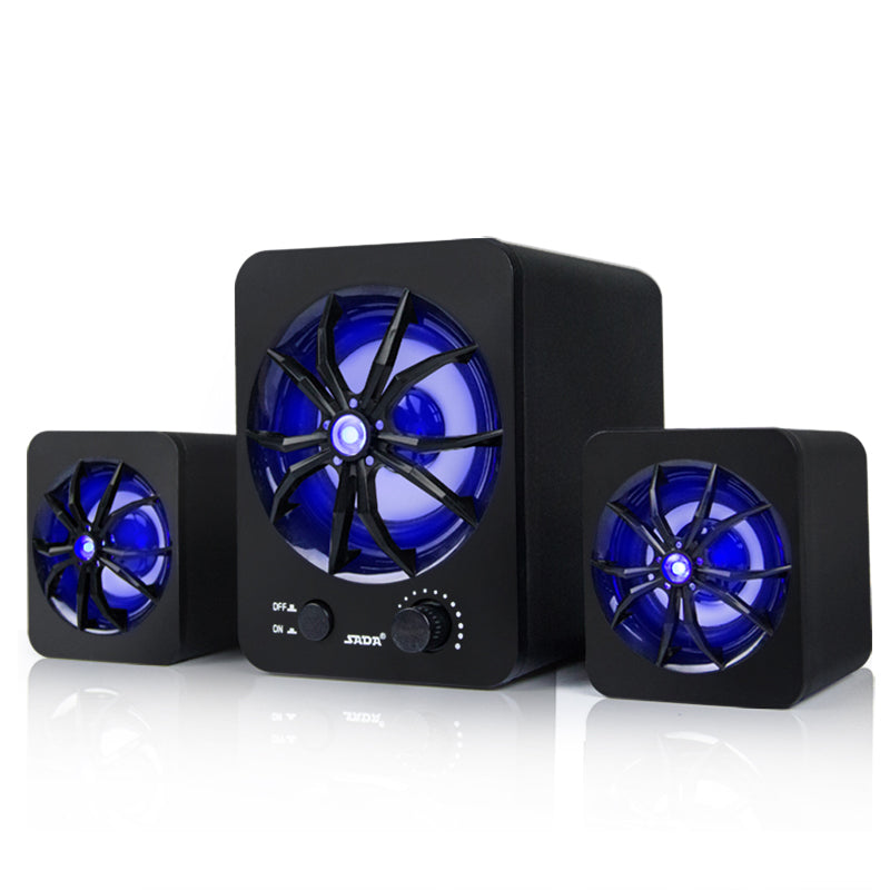 SADA D-207 Portable LED Light Light-weight 3.5mm Aux-in Wired Speaker for Mobile Phone Tablet