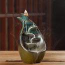 Backflow Incense Burner Ceramic Retro Censer Holder Home Decoration 11x19.5cm