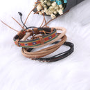 Casual Unisex Multi Bracelet Adjustable Woven Leather Bracelets for Men Gift for Him Her