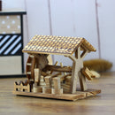 Wooden Crafts Hand Waterwheel Furniture Office Decorations