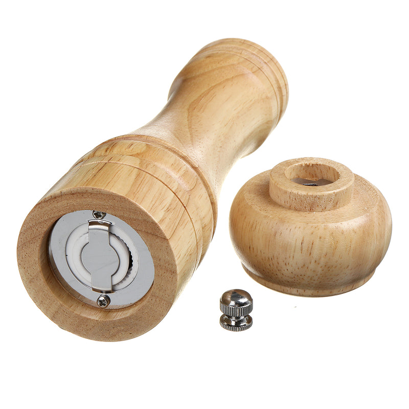 Oak Manual Pepper Burnisher Salt and Pepper Mill Solid Wood Pepper Mills with Strong Adjustable Ceramic Grinder Kitchen Tools
