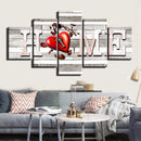 Loskii Spray Oil Paintings Canvas Five Combination Decorative Paintings  Wall Arts For Home Decorations