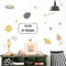 Miico FX64036 Cartoon Wall Sticker Spaceship Meteorite Combination Stickers Children's Room Decoration Wall Stickers