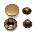 30Set 15mm Antique Brass Snap Fasteners Popper Press Stud Button Leather Tool Kit