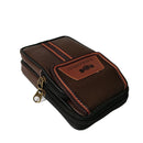Outdoor Fashion Vertical PU Leather Large Capacity Phone Bag Men Waist Pack Portable Zip Coin Purse