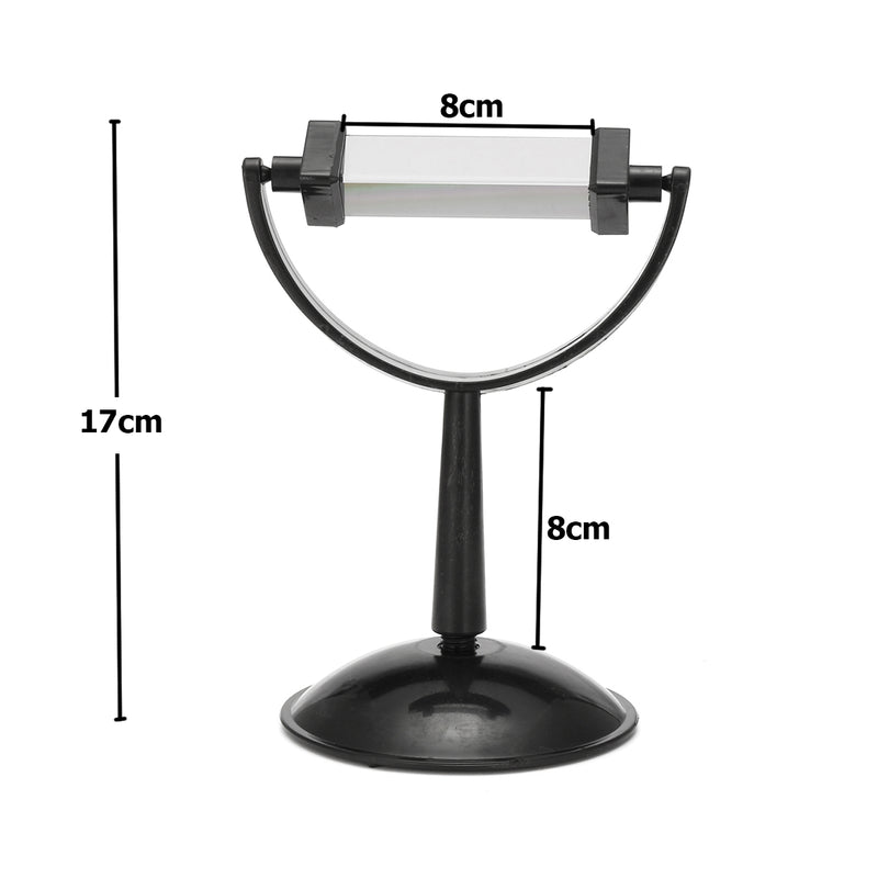 8cm Optical Glass Triangular Triple Prism Physics Teaching Light Spectrum with Stand