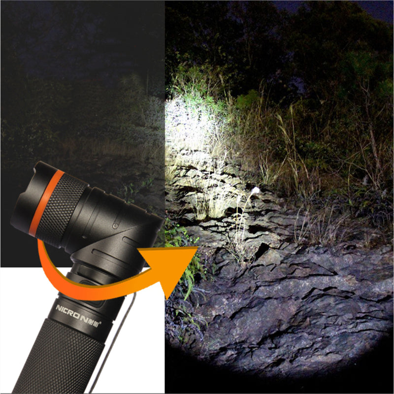 Nicron B75 XP-G2 S2 300LM Magnetic Tail 90 Adjustable Head USB LED Flashlight & Fluorescence Detection Pen