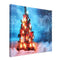 40 x 30cm Operated LED Christmas Snowy Tree Xmas Canvas Print Wall Art