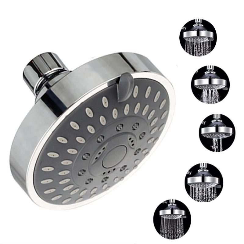 Shower Head High Pressure 4 Inch 5-setting Adjustable Shower Head Top Spray Function Multifunction Water-saving Top Shower Head