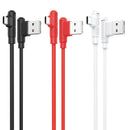 HOCO X46 3A 90 Degree Elbow Design Gaming Silicone Braid 1M Type-C Micro USB Data Cable for Samsung S10+ HUAWEI P30 Pro Xiaomi Redmi LG
