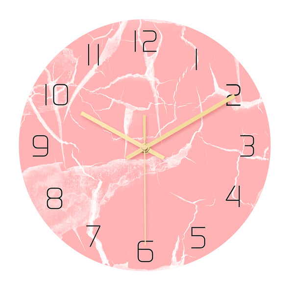 Loskii CC015 Creative Marble Pattern Wall Clock Mute Wall Clock Quartz Wall Clock For Home Office Decorations