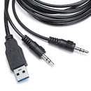 USB 3.0 to 3-Port USB 3.0 3.5mm Audio SPK Mic Hub Office Hole Table Hub with Power Adapter