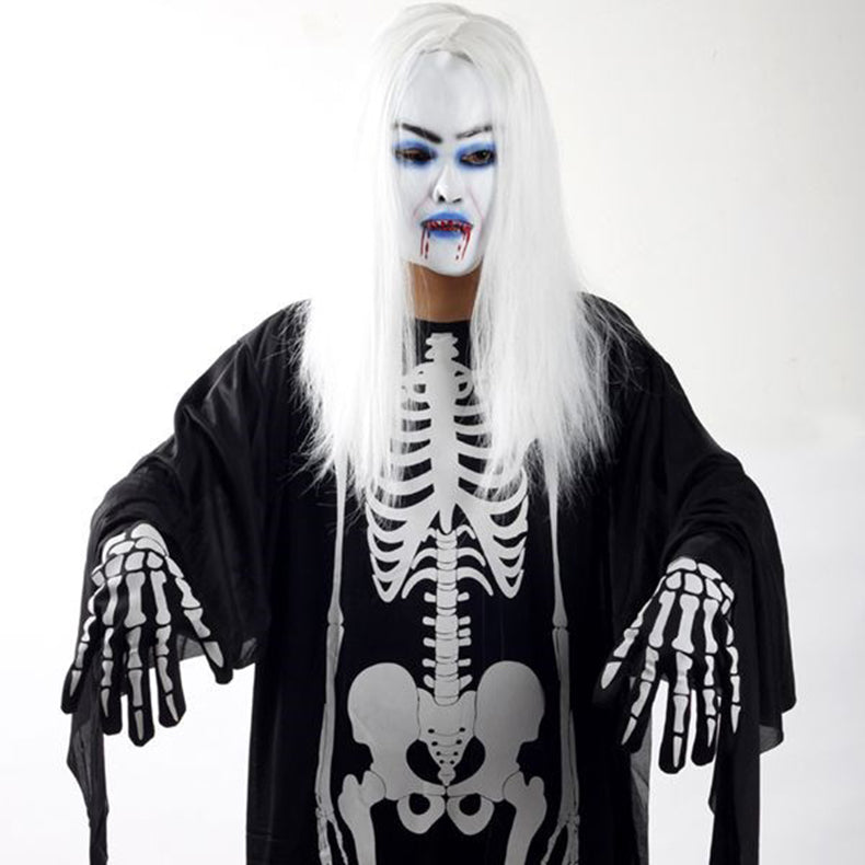 White Hair Bleeding Mask Ghost Festival Halloween Mask Masquerade Mask Party Supplies Props