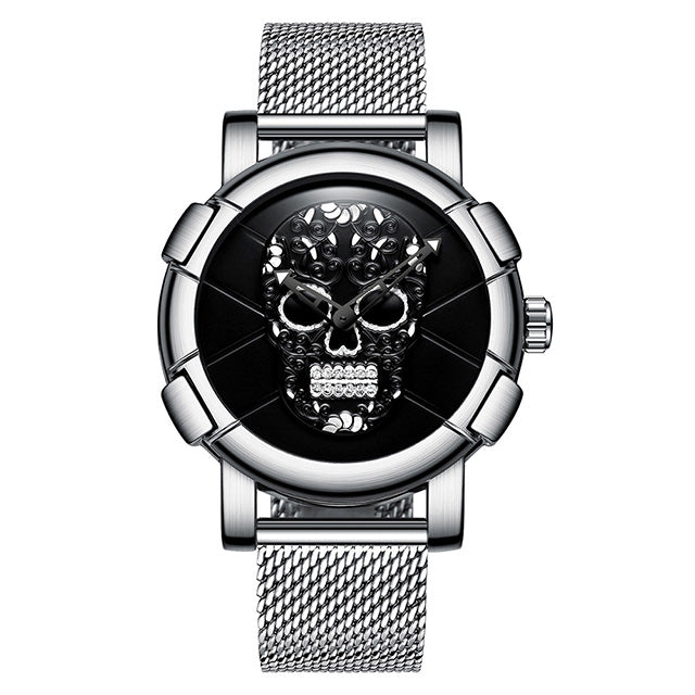 Biden 0086-1 3D Skull Men Wrist Watch Fashion Style Creative Quartz Watch