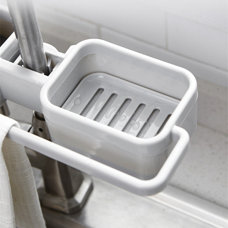 Plastic Sink Tap Faucet Storage Holder Rack Bathroom Kitchen Sponge Shelf Drain Shelf