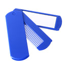 2 In 1 Foldable Mirror Comb Plastic Beard Hair Brush Travel Pocket Comb Makeup