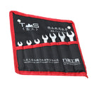 7PCS/Set Ratchet Wrench Set, Chrome Vanadium Steel, 6-14mm, Open End & Box End, Car Repair Spanners with Oxford Bag Hand Tools