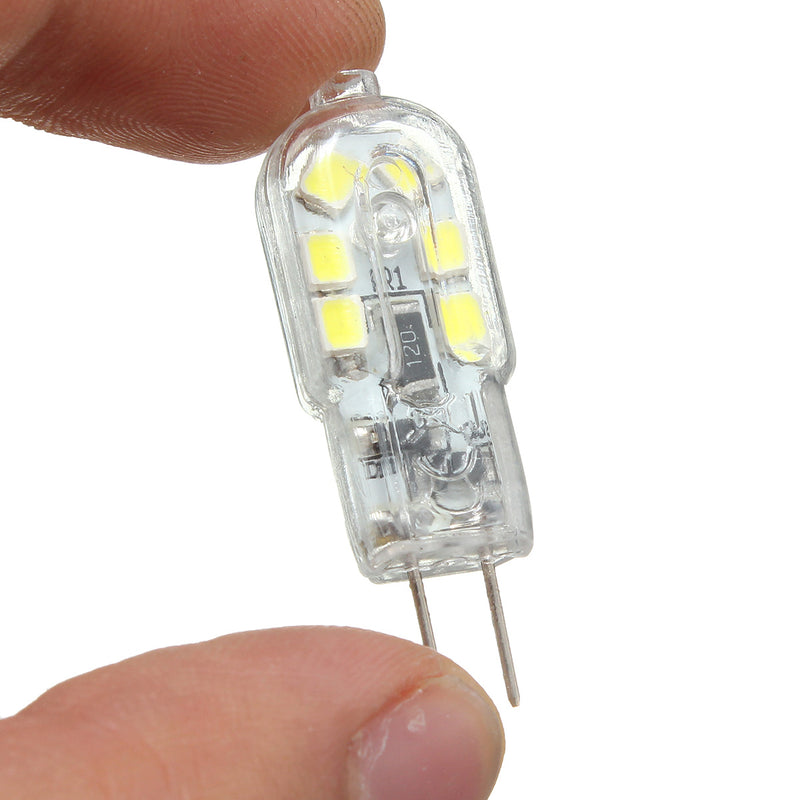 5PCS DC12V G4 2W 2835 Non-dimmable Transparent Cool White 12 LED Light Bulb for Pendant Indoor Use