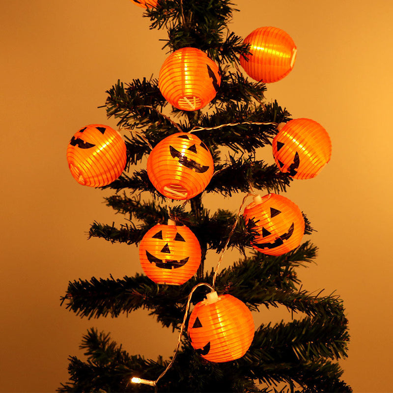 1.2M Battery Power Foldable 10 LED Warm White Halloween Pumpkin String Lantern Fairy Holiday Light