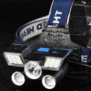 BIKIGHT TD118 2500LM 5LED Rechargeable White Red Blue Light LED Headlamp Headlight Head Torch Flashlight Work Light With 18650 Battery Kit