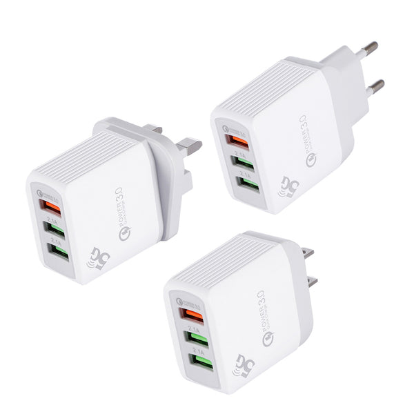 Bakeey Multi Port QC3.0 3A Fast Charging USB Charger Adapter For iPhone 8 Plus XS 11 Pro Oneplus 7T Pro Huawei P30 Pro Mate 30 5G