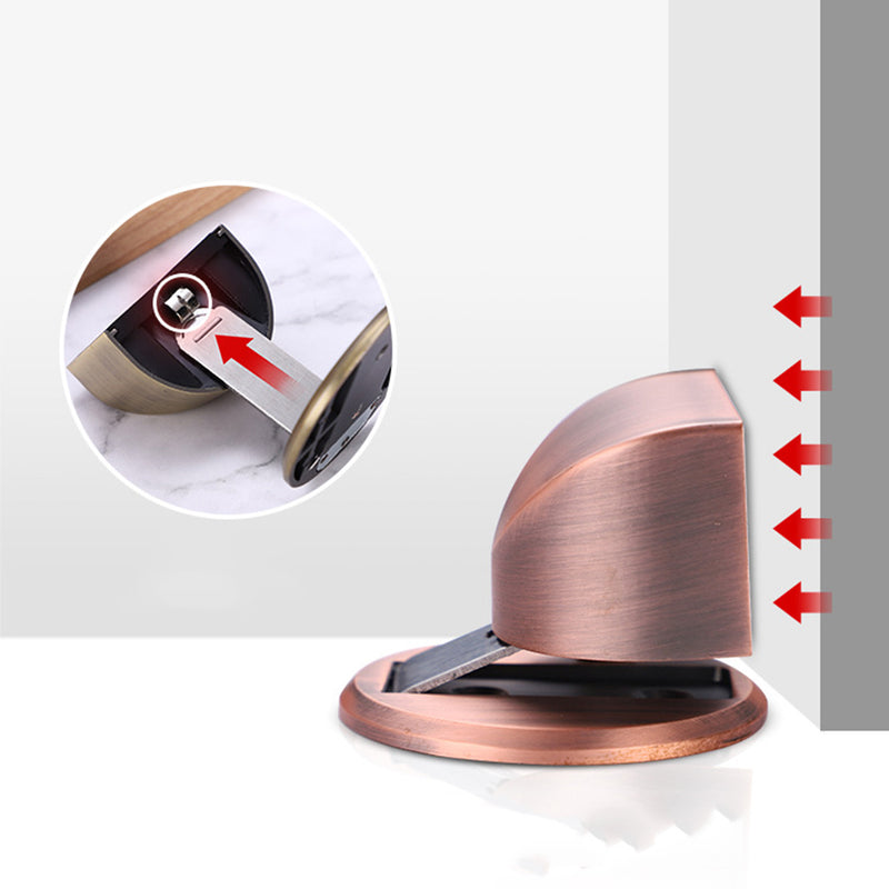 Solid Heavy Duty Zinc Alloy Magnetic Door Stopper Hidden Floor Mount Door Catch Free Punching Door Holder w/ 3M Sticker