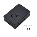 Black Aluminum Alloy Case Protective Shell Metal Enclosure + Black/Sliver Heatsink + Cooling Fan DIY Kit For Raspberry Pi 4