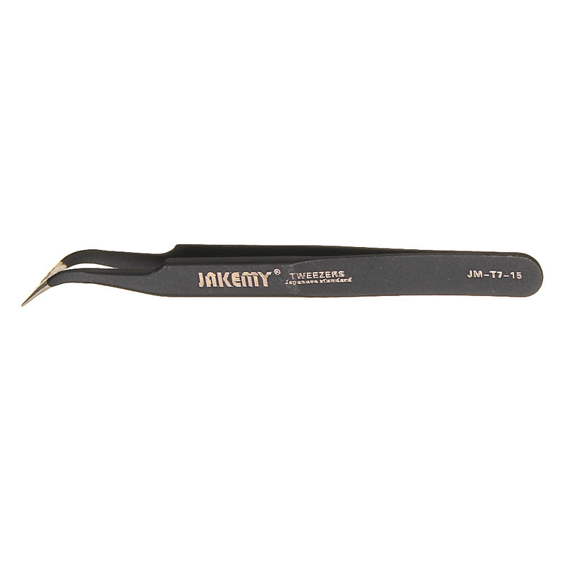 JAKEMY JM-T7-15 Stainless Steel DIY Electronic Curved End Tweezer Forceps Maintenance Tools