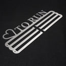 'LOVE TO RUN' Medal Hanger Display Holder Brushed Stainless Steel Wire 36 Medals Hanger 32cm Triple Bar