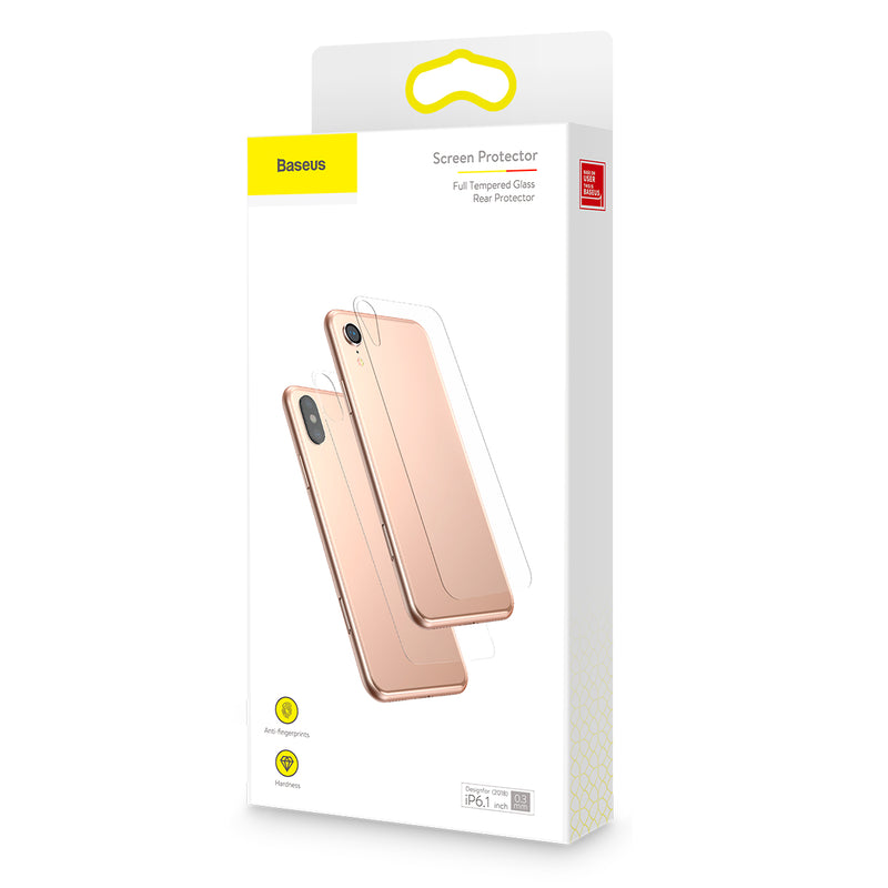 Baseus Clear Back Glass Screen Protector For iPhone XR 0.3mm Scratch Resistant Anti Fingerprint