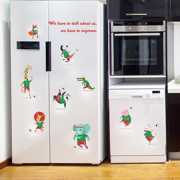 Miico SK7182 Animal Football Team Children's Room Cabinet Sticker Door Sticker Wall Sticker DIY Stickers