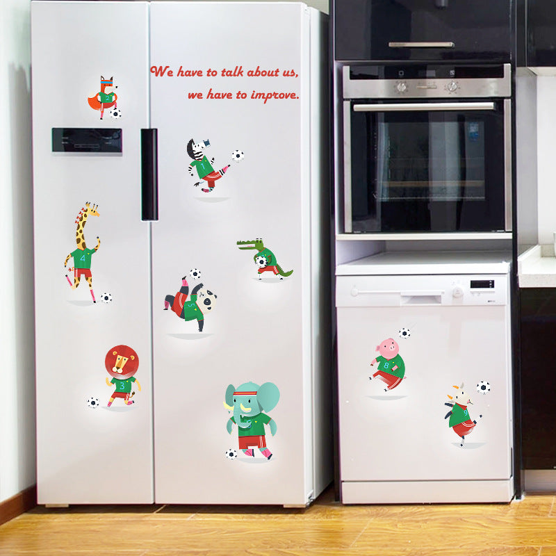Miico SK7182 Animal Football Team Children's Room Cabinet Sticker Door Sticker Wall Sticker DIY Stickers