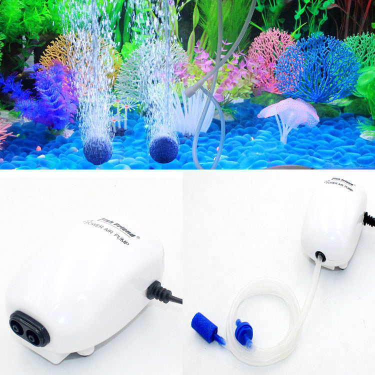 Ultra Silent Aquarium Air Pump Air Compressor Oxygen Airpump Single & Double Outlet Fish Tank Pump