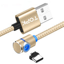 TOPK L-Line 90 Degree Angle Type C LED Magnetic Braided Fast Charging Data Cable 1M For Phone Tablet