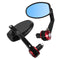 Flexible Motorcycle Aluminum Oval Rear View Mirrors 7/8 inch Handle Bar End