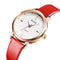SKMEI 1457 Women Fashion Simple Dial Rose Gold Case Leather Strap Quartz Watch