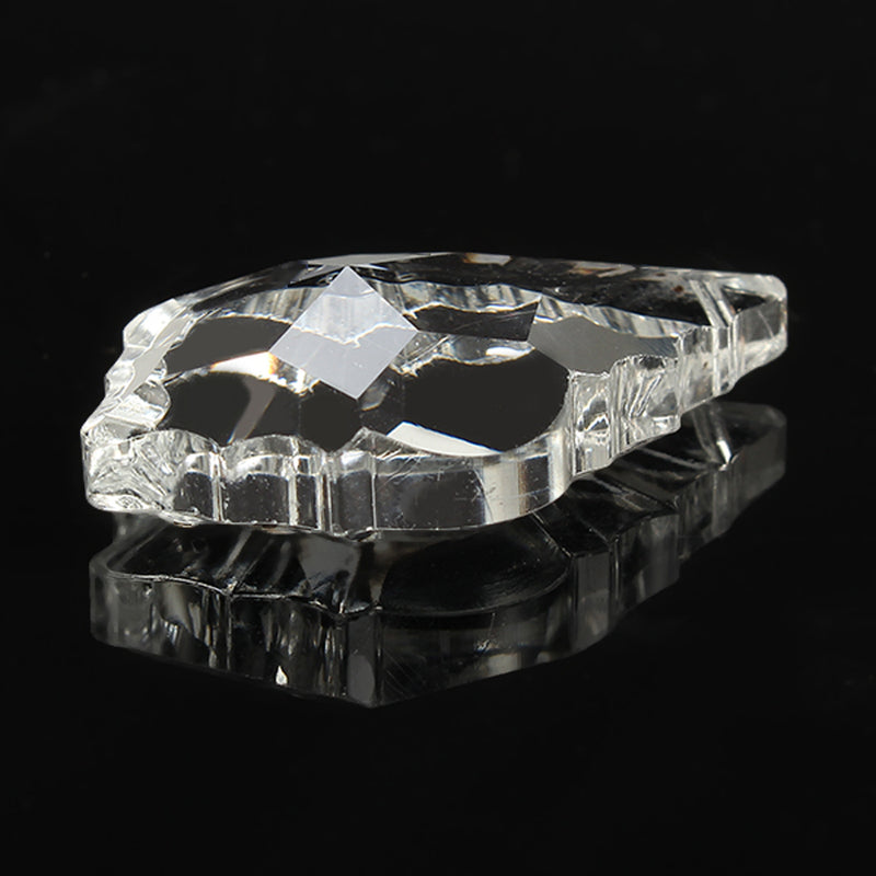 10PCS 38MM Chandelier Clear Crystal Glass Maple Leaf Pendant Lamp Prisms Part Decor