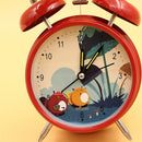 Metal Cute Fashion Bell Ring Mute Clock European Retro With Night Light Table Clock