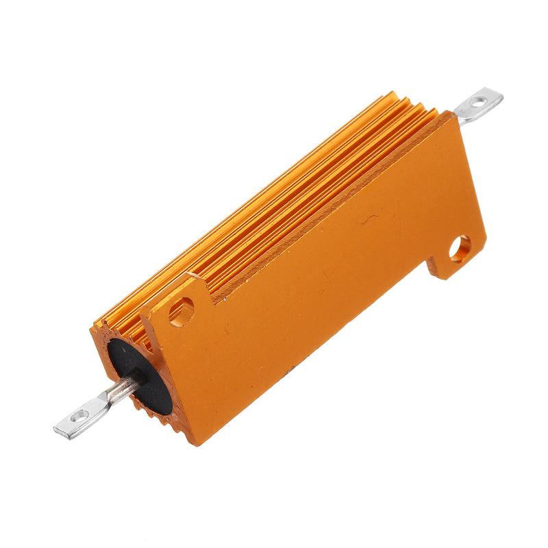 3pcs RX24 50W 200R 200RJ Metal Aluminum Case High Power Resistor Golden Metal Shell Case Heatsink Resistance Resistor