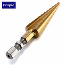 Drillpro DB-S3 3-13MM Titanium Coated Step Drill 1/4 Inch Hex Shank Stepped Drill