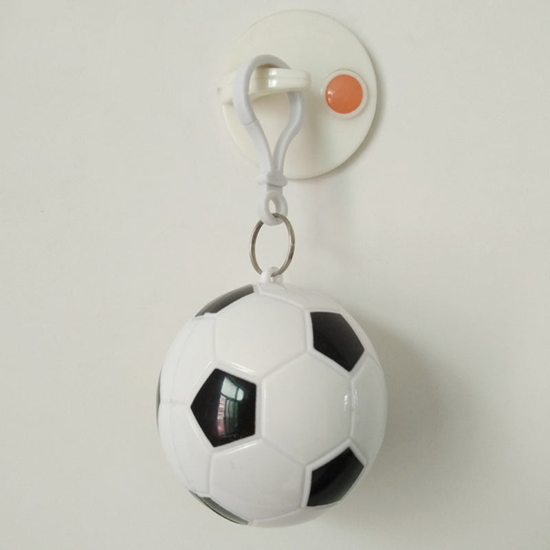 Waterproof Football Keychain Poncho Disposable Long Raincoat Bag Pendant for Travel Camping Emergency