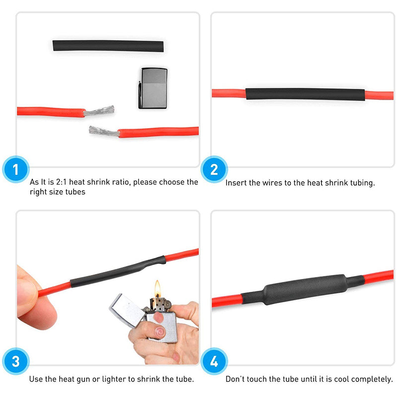 560Pcs Heat Shrink Tubing Insulation Shrinkable Tube Wire Cable Sleeve Kit 2:1