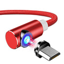 TOPK 2.4A Micro USB 360 Degree Elbow Magnetic LED Indicator Fast Charging Data Cable For HUAWEI OPPO VIVO XIAOMI