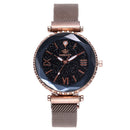 Woman Mesh Magnet Buckle Starry Sky Watch Casual Women Geometric Surface Quartz Watch