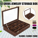 12 Grids Jewelry Storage Box Watch Display Box Velvet Watch Storage Box 35cm*24cm*7cm