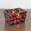 Handicraft Square Mosaic Glass Candle Stick Candle Holder Candelabra Flower Pot Home Wedding Decor